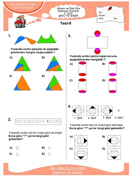 ilkokul 1. Sınıf Bilsem Zeka Testi 